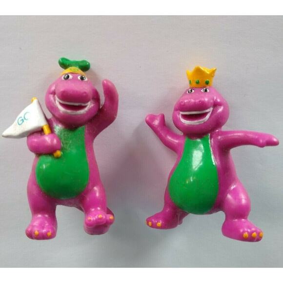 Barney Lot Of (2) Toy Figures 2.5" Purple Dinosaurs Lyons Group 1993 Original - Picture 2 of 5